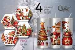 Xmas patchwork | vintage Skinny tumbler sublimation design Product Image 1