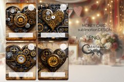Steampunk hearts | 4 Money Card Sublimation designs Product Image 1