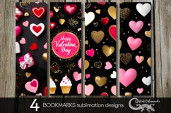 3d hearts | black &amp; pink bookmarks sublimation design PLUS Product Image 1