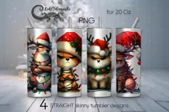 Christmas Deer | 4 funny Skinny tumbler sublimation designs Product Image 1