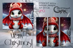 Xmas dragon | Kids New year Sublimation tumbler design PLUS Product Image 1