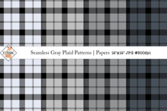 Seamless Gray Plaid Patterns | Digital Papers Product Image 1