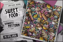 SWEET FOOD Seamless Pattern | Doodle Vector Background Product Image 1