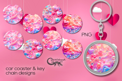 Love Pearls | 4 valentine car coaster &amp; 4 key chain designs Product Image 1