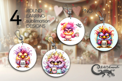 Good morning | 4 coffee Round earring sublimation designs P Product Image 1