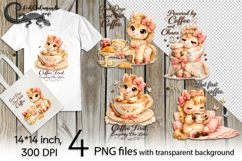 Funny Horse &amp; coffee | 4 cute PNG Sublimation designs Product Image 1