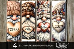 Coffee gnome | 4 bookmarks sublimation designs PLUS Product Image 1
