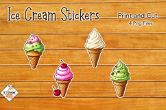 Soft Serve Ice Cream Stickers | Print and Cut Product Image 1