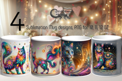Colorful Cats | pets Mug Sublimation design PL Product Image 1