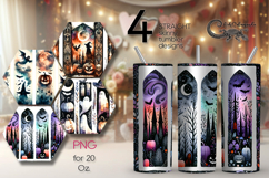 Halloween brushstroke | 4 spooky Sublimation Tumbler designs Product Image 1