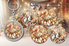 Vintage Easter | spring Car coaster &amp; key chain designs PL Product Image 1