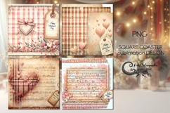 Valentine music | 4 square coaster sublimation designs Product Image 1