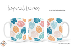 Tropical Leaves Mug Wrap Sublimation | 15 oz. Mug Product Image 1