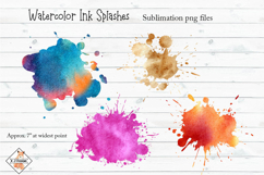 Watercolor Ink Splashes Backgrounds | Sublimation Product Image 1
