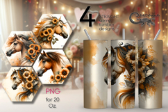 Horses | 4 skinny tumbler Sublimation designs PL Product Image 1