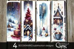 Christmas brushstroke | vintage bookmarks sublimation design Product Image 1