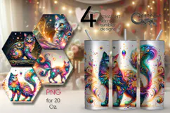 Mystic cat | 4 Skinny tumbler sublimation designs PL Product Image 1