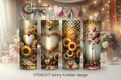 Romantic sunflower | valentine Skinny tumbler Sublimation PL Product Image 1