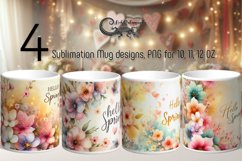 Watercolor flowers | spring Mug design Sublimation design P Product Image 1