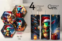 Christmas dragon | Xmas Skinny tumbler sublimation design PL Product Image 1