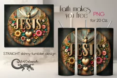 Jesus | Christian faith Skinny tumbler sublimation design P Product Image 1