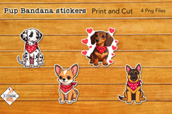 Pup Bandana Stickers | Print and Cut Product Image 1