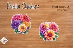 Dahlia Stickers | Print and Cut Product Image 1