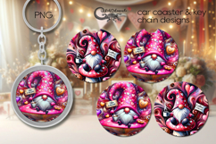 Coffee Gnome | 2 Car coaster &amp; key chain Christmas designs P Product Image 1