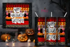 Halloween Inscription | SEAMLESS Skinny tumbler design Product Image 1