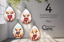 Valentine animals | cow teardrop earring design PLUS Product Image 1