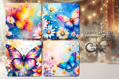 Fairy butterfly | fantasy square coaster sublimation designs Product Image 1