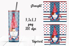 Patriotic Gnome Tumbler design. Sublimation PNG, 20 oz. Product Image 2