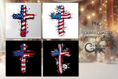 USA patriotic | flag american square coaster sublimation Product Image 1