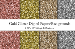 Gold Glitter Digital Papers | Backgrounds Product Image 1