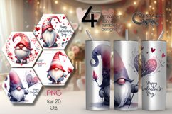 Valentine gnome | watercolor tumbler sublimation design PL Product Image 1