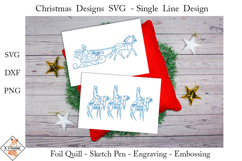 Christmas Foil Quill SVG Designs | Single Line Designs Product Image 1