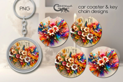 Christian Faith | car coaster &amp; key chain sublimation design Product Image 1