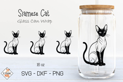 Siamese Cat Beer Glass Can Wrap Design Product Image 1