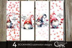 Valentine gnome | 4 cute bookmarks sublimation designs P Product Image 1