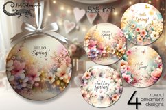 Watercolor flowers | spring round ornaments sublimation PL Product Image 1