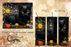 Cats & flowers | skinny tumbler Sublimation design PLUS Product Image 1