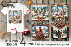 Country Christmas | 4 horse PNG Sublimation designs Product Image 1