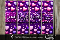 Valentine hearts | purple bookmarks sublimation design PL Product Image 1