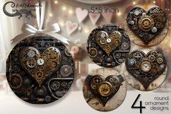 Steampunk hearts | round ornaments sublimation design PL Product Image 1