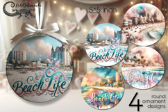 Beach life | summer round ornaments sublimation PL Product Image 1