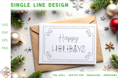 Happy Holidays SVG Single line Design | Foil Quill Product Image 1