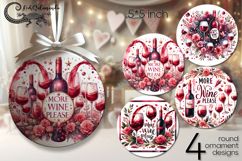 Wine inscriptions | round ornaments sublimation designs Product Image 1
