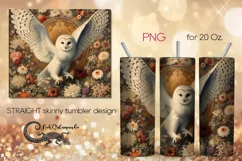 Owl | Fantasy bird skinny tumbler Sublimation design PLUS Product Image 1