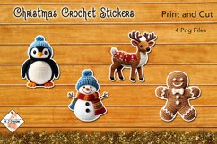 Christmas Crochet Stickers | Print and Cut Product Image 1