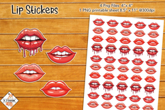 Lips Stickers &amp; Sheet | Print and Cut Product Image 1